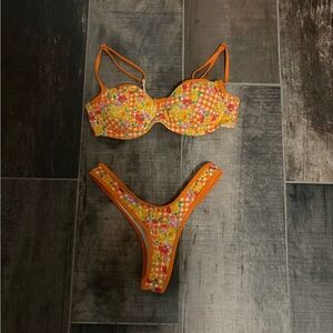 Frankie's Bikinis Orange Floral Bikini